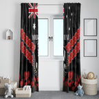 Custom Magpies Football Window Curtain ANZAC Lest We Forget