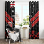 Custom Magpies Football Window Curtain ANZAC Lest We Forget