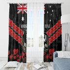 Custom Magpies Football Window Curtain ANZAC Lest We Forget