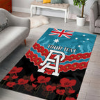 Custom Port Adelaide Power Football Area Rug ANZAC Lest We Forget