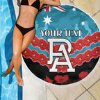 Custom Port Adelaide Power Football Beach Blanket ANZAC Lest We Forget