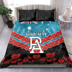 Custom Port Adelaide Power Football Bedding Set ANZAC Lest We Forget