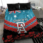 Custom Port Adelaide Power Football Bedding Set ANZAC Lest We Forget