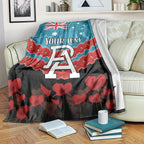 Custom Port Adelaide Power Football Blanket ANZAC Lest We Forget