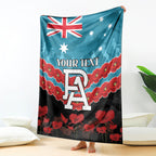 Custom Port Adelaide Power Football Blanket ANZAC Lest We Forget