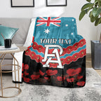 Custom Port Adelaide Power Football Blanket ANZAC Lest We Forget