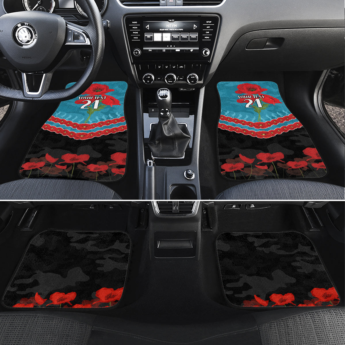 Custom Port Adelaide Power Football Car Mats ANZAC Lest We Forget