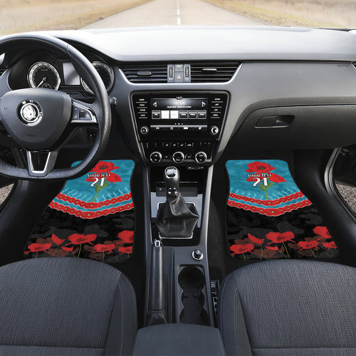 Custom Port Adelaide Power Football Car Mats ANZAC Lest We Forget