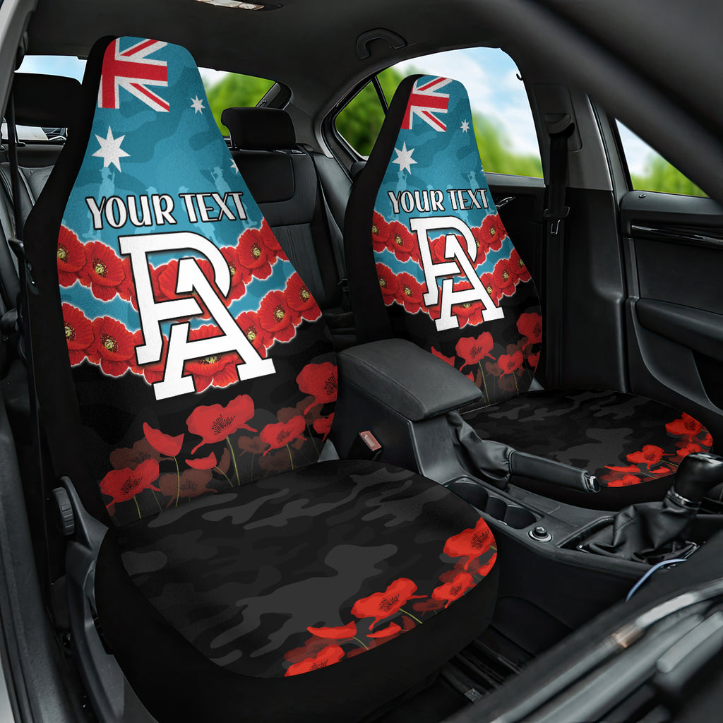 Custom Port Adelaide Power Football Car Seat Cover ANZAC Lest We Forget