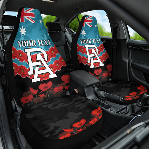 Custom Port Adelaide Power Football Car Seat Cover ANZAC Lest We Forget