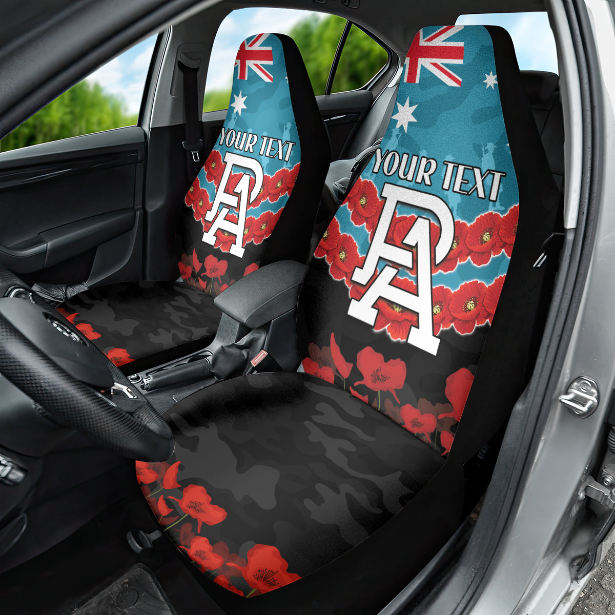 Custom Port Adelaide Power Football Car Seat Cover ANZAC Lest We Forget