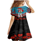 Custom Port Adelaide Power Football Family Matching Mermaid Dress and Hawaiian Shirt ANZAC Lest We Forget