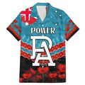 Custom Port Adelaide Power Football Family Matching Mermaid Dress and Hawaiian Shirt ANZAC Lest We Forget