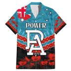 Custom Port Adelaide Power Football Family Matching Mermaid Dress and Hawaiian Shirt ANZAC Lest We Forget