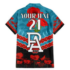Custom Port Adelaide Power Football Family Matching Mermaid Dress and Hawaiian Shirt ANZAC Lest We Forget