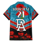 Custom Port Adelaide Power Football Family Matching Off Shoulder Maxi Dress and Hawaiian Shirt ANZAC Lest We Forget