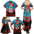 Custom Port Adelaide Power Football Family Matching Summer Maxi Dress and Hawaiian Shirt ANZAC Lest We Forget