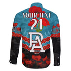 Custom Port Adelaide Power Football Family Matching Summer Maxi Dress and Hawaiian Shirt ANZAC Lest We Forget