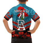 Custom Port Adelaide Power Football Family Matching Tank Maxi Dress and Hawaiian Shirt ANZAC Lest We Forget