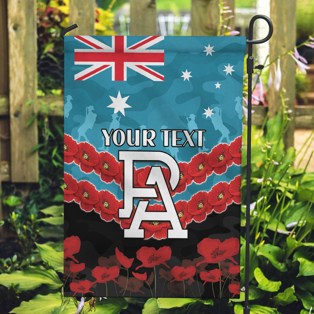 Custom Port Adelaide Power Football Garden Flag ANZAC Lest We Forget