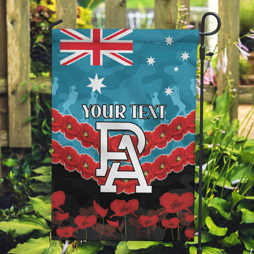Custom Port Adelaide Power Football Garden Flag ANZAC Lest We Forget
