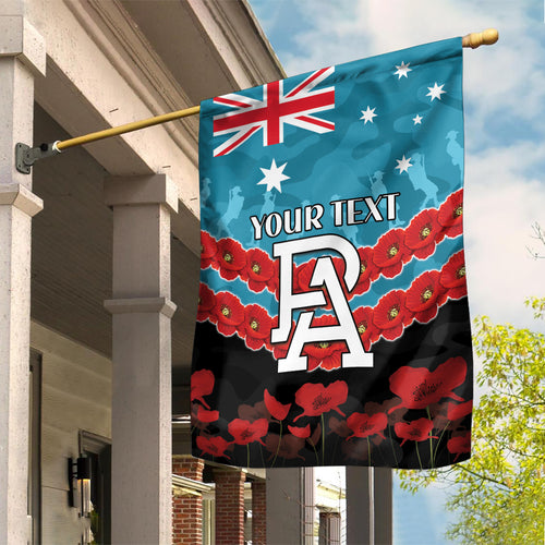 Custom Port Adelaide Power Football Garden Flag ANZAC Lest We Forget