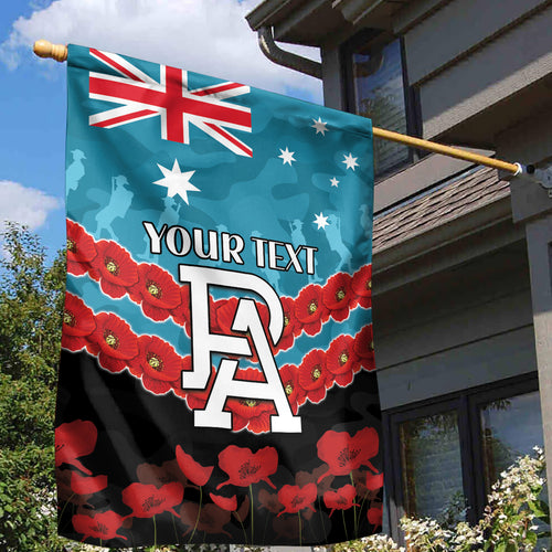 Custom Port Adelaide Power Football Garden Flag ANZAC Lest We Forget