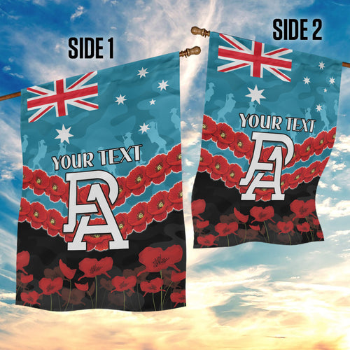 Custom Port Adelaide Power Football Garden Flag ANZAC Lest We Forget