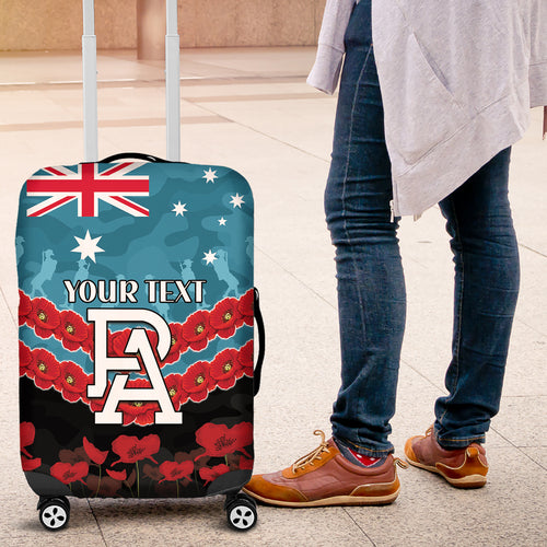 Custom Port Adelaide Power Football Luggage Cover ANZAC Lest We Forget