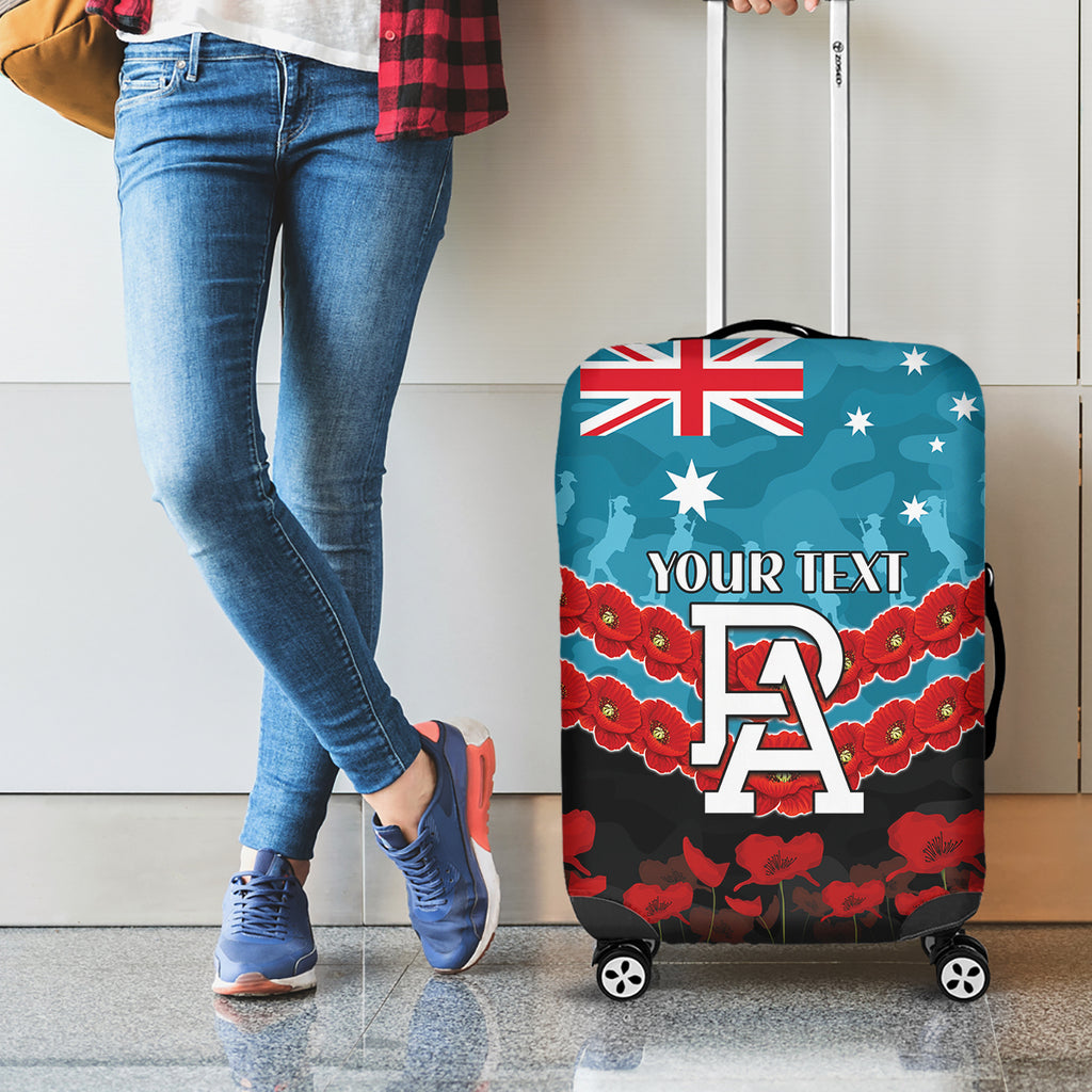 Custom Port Adelaide Power Football Luggage Cover ANZAC Lest We Forget