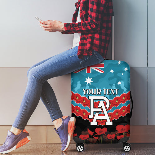 Custom Port Adelaide Power Football Luggage Cover ANZAC Lest We Forget
