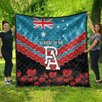 Custom Port Adelaide Power Football Quilt ANZAC Lest We Forget