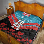 Custom Port Adelaide Power Football Quilt ANZAC Lest We Forget