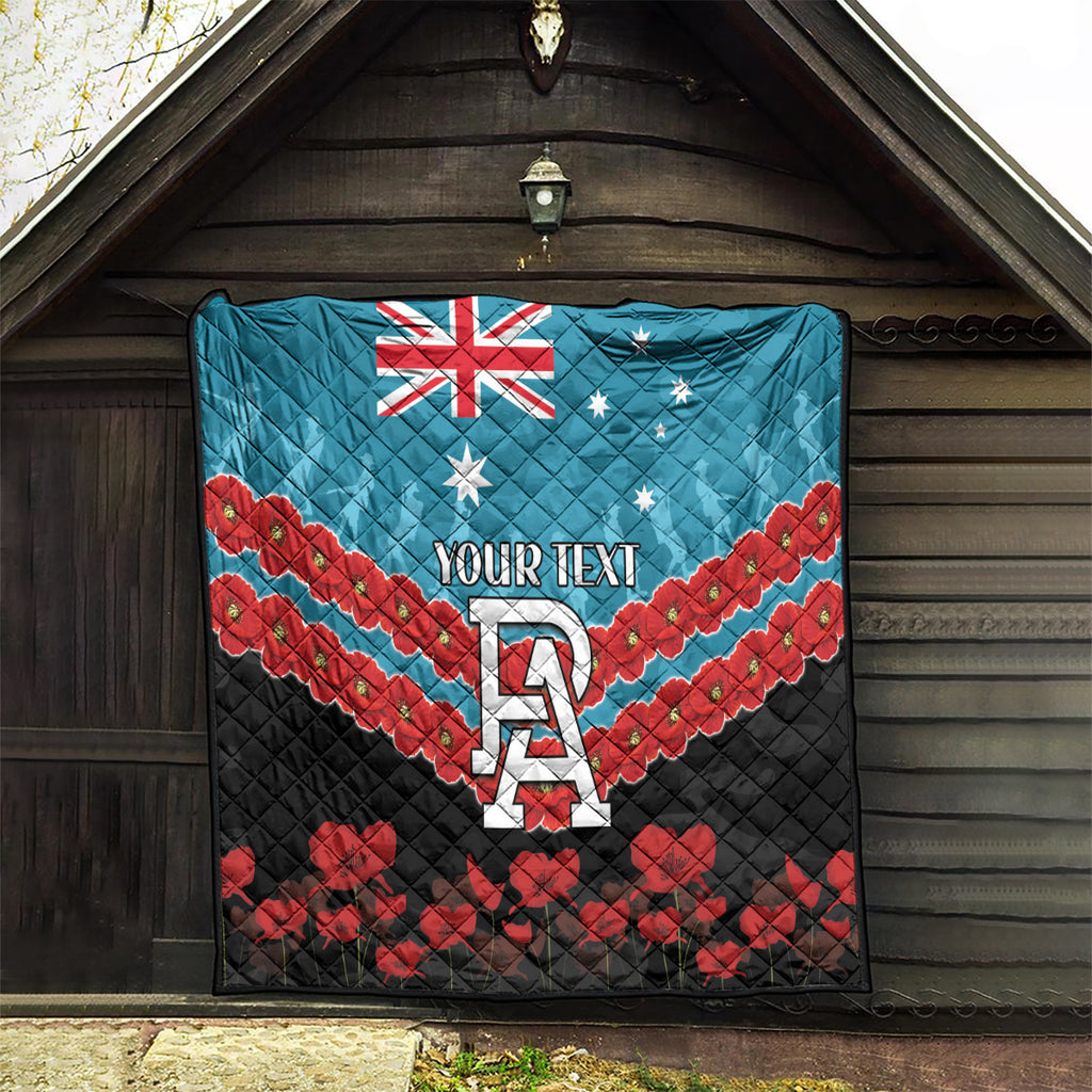 Custom Port Adelaide Power Football Quilt ANZAC Lest We Forget