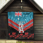 Custom Port Adelaide Power Football Quilt ANZAC Lest We Forget
