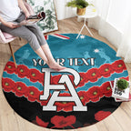 Custom Port Adelaide Power Football Round Carpet ANZAC Lest We Forget