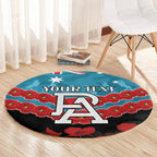 Custom Port Adelaide Power Football Round Carpet ANZAC Lest We Forget