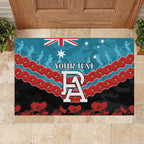 Custom Port Adelaide Power Football Rubber Doormat ANZAC Lest We Forget