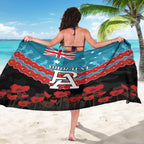 Custom Port Adelaide Power Football Sarong ANZAC Lest We Forget