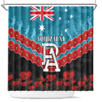 Custom Port Adelaide Power Football Shower Curtain ANZAC Lest We Forget