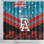 Custom Port Adelaide Power Football Shower Curtain ANZAC Lest We Forget