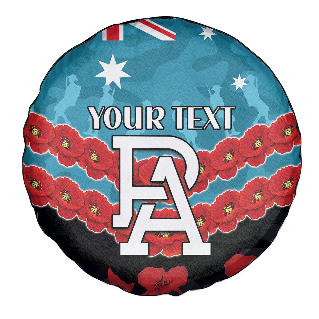 Custom Port Adelaide Power Football Spare Tire Cover ANZAC Lest We Forget