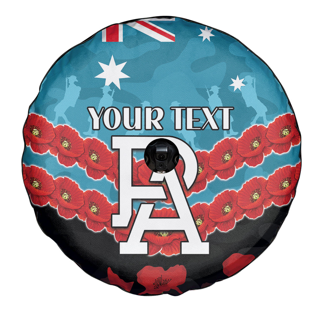 Custom Port Adelaide Power Football Spare Tire Cover ANZAC Lest We Forget