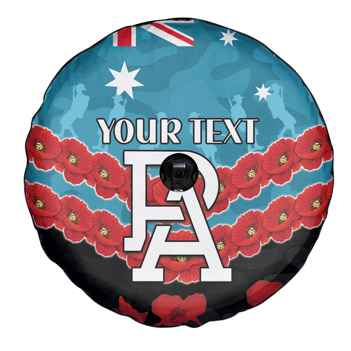Custom Port Adelaide Power Football Spare Tire Cover ANZAC Lest We Forget