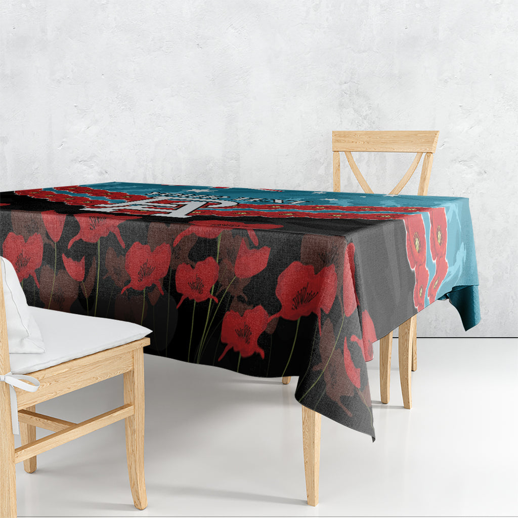Custom Port Adelaide Power Football Tablecloth ANZAC Lest We Forget