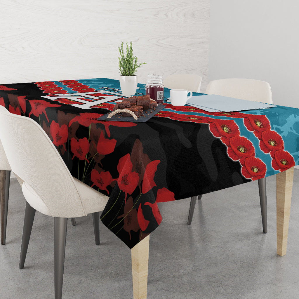 Custom Port Adelaide Power Football Tablecloth ANZAC Lest We Forget