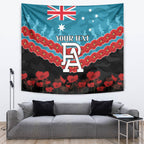 Custom Port Adelaide Power Football Tapestry ANZAC Lest We Forget