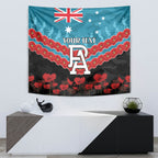 Custom Port Adelaide Power Football Tapestry ANZAC Lest We Forget