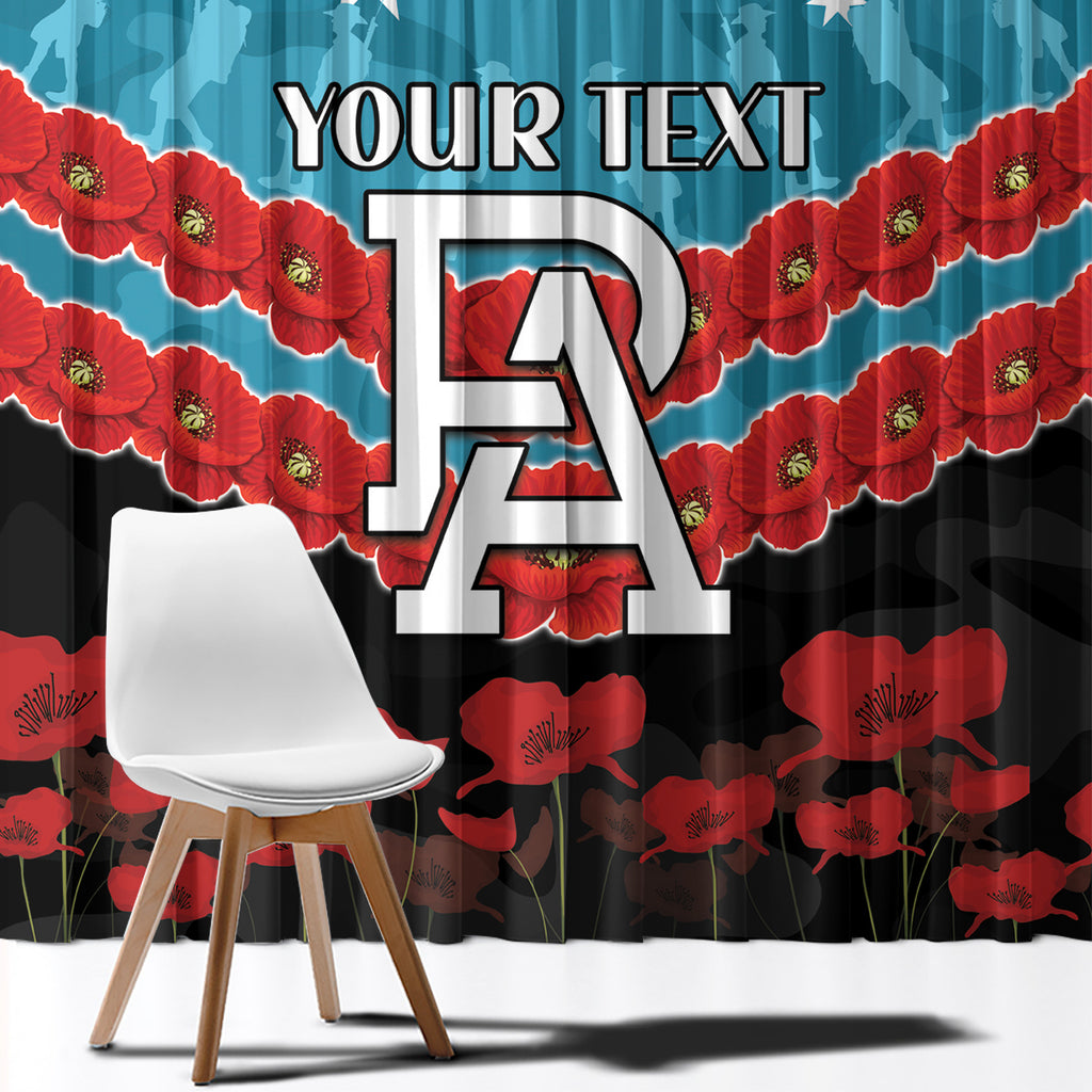 Custom Port Adelaide Power Football Window Curtain ANZAC Lest We Forget
