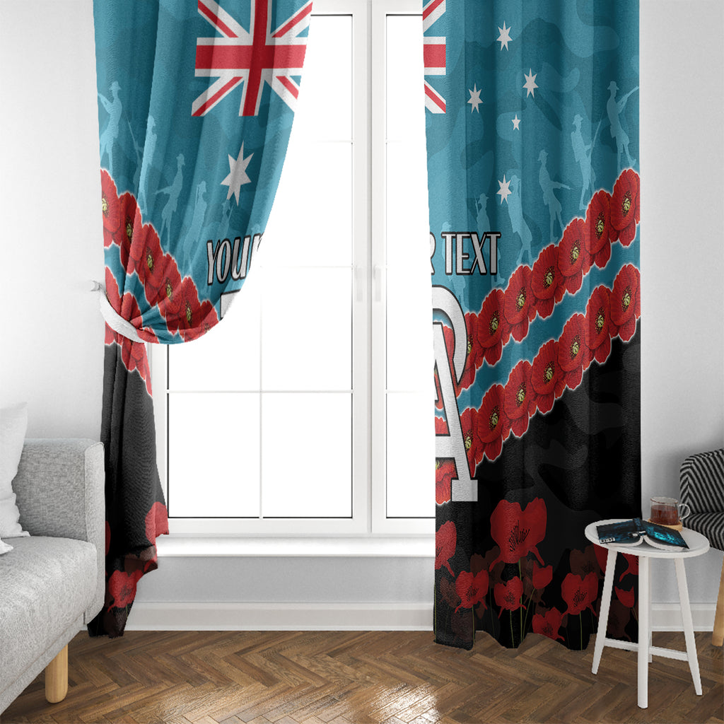 Custom Port Adelaide Power Football Window Curtain ANZAC Lest We Forget